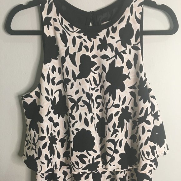 Loft - Black & White Floral Print Dress- Item#54 - Picture 2 of 7
